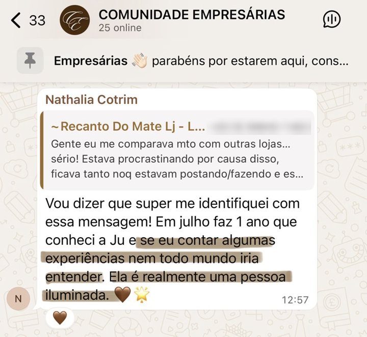 Nathalia: em julho faz 1 ano que conheci a Ju, ela é realmente uma pessoa iluminada