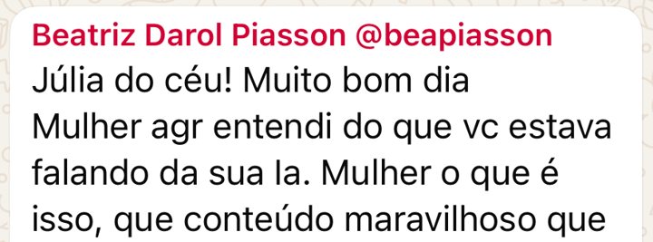 Beatriz: agora entendi do que você estava falando da sua IA, que conteúdo maravilhoso