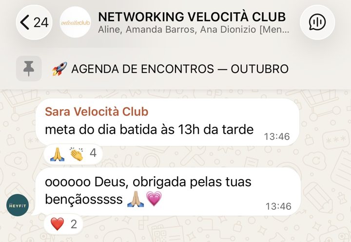 Sara: meta do dia batida às 13h da tarde